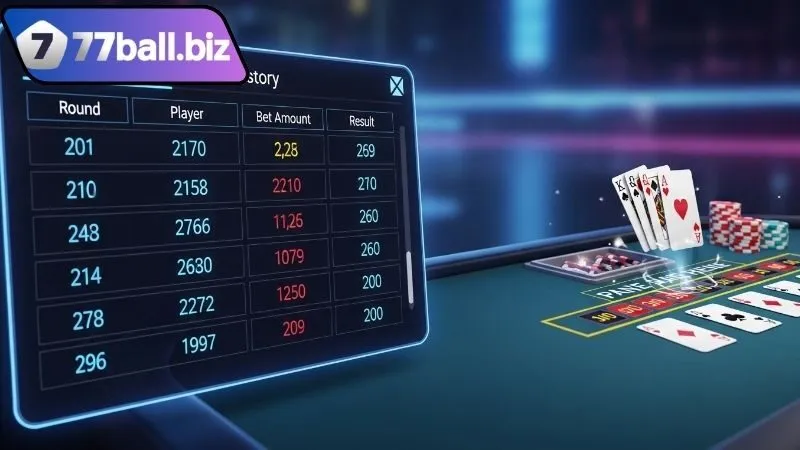 Hướng dẫn sử dụng bảng lịch sử cược trong game bài trực tuyến